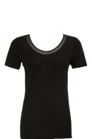 Femilet - Juliana T-shirt - Merino Uld Undertrøje -Sort