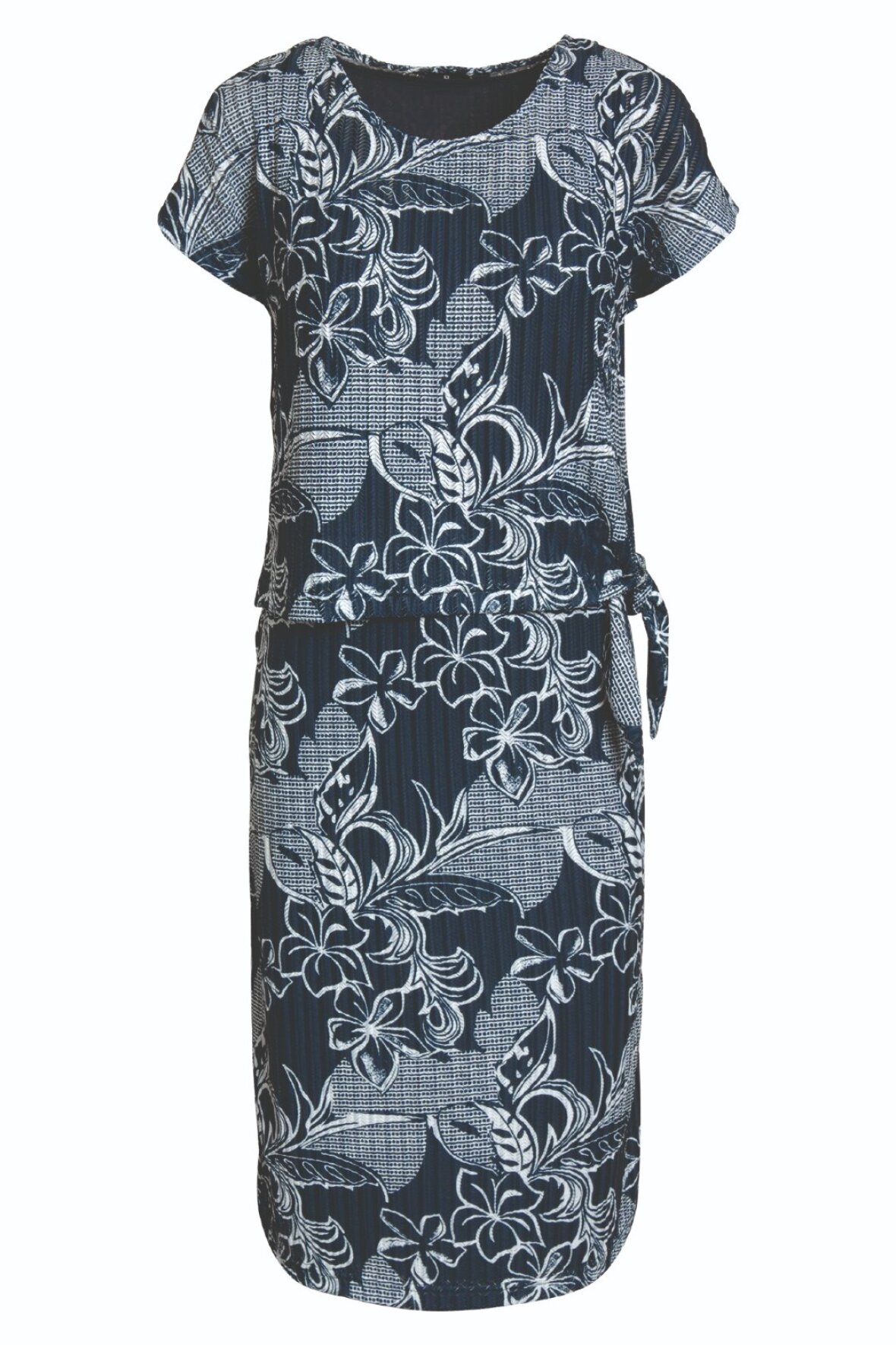 Brandtex Classic kjole med fast underkjole og bluse i marineblå - Lohse