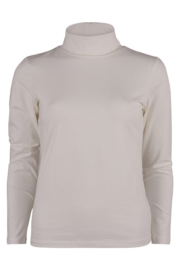 Micha - Rullekrave Bluse - T-shirt Kvalitet - Off White