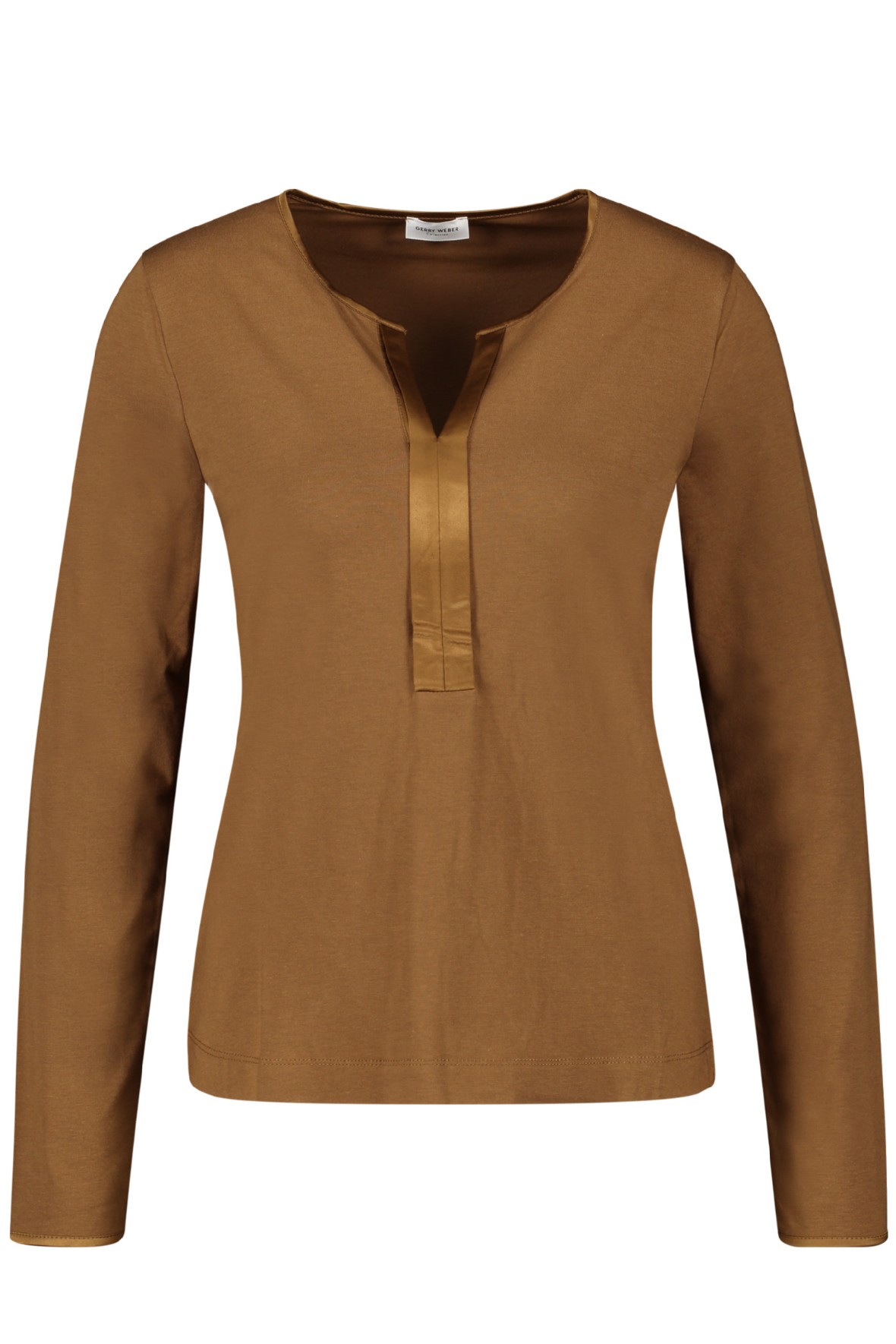 Gerry Weber bluse bronze brun i lækker blød modal -damer - Hos Lohse