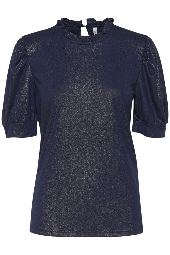 Pulz - Ocea T-shirt - Guld & Mørkeblå