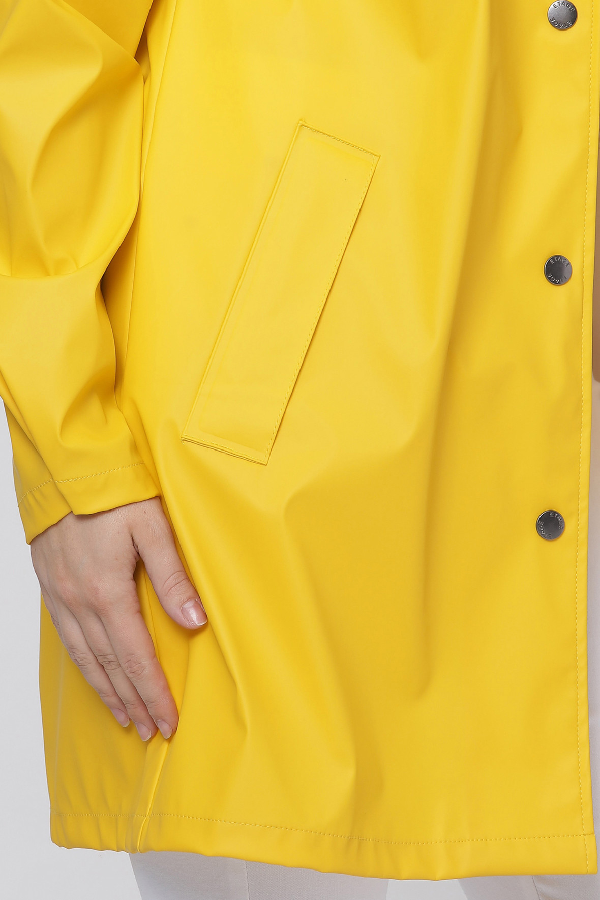Hyret kilometer procedure Etage regnfrakke regnjakke og regntøj i ensfarvet gul til damer - Hos Lohse