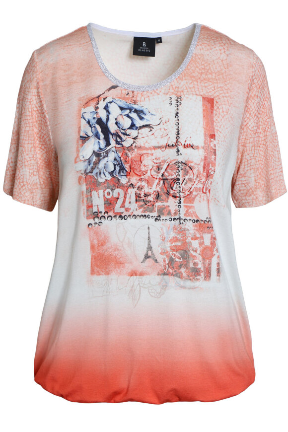 Brandtex Classic t-shirt med flot print - koral farvet dame - Lohse