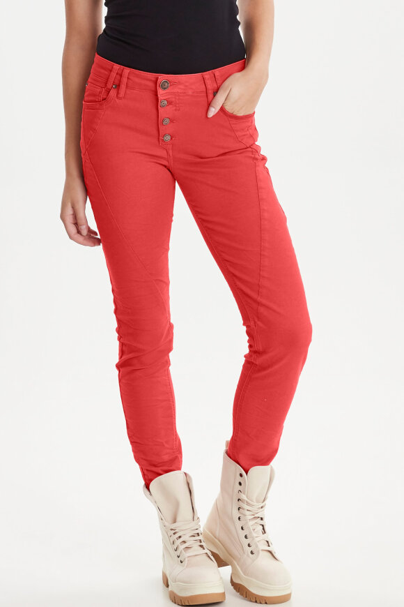 Pulz Rosita pant - ankel jeans - ny rød farve - damer -