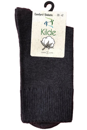 KILDE - Comfort Diabetic Cotton Sokker - Mørkegrå