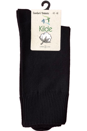 Kilde - Comfort Diabetic Cotton Sokker - Sort