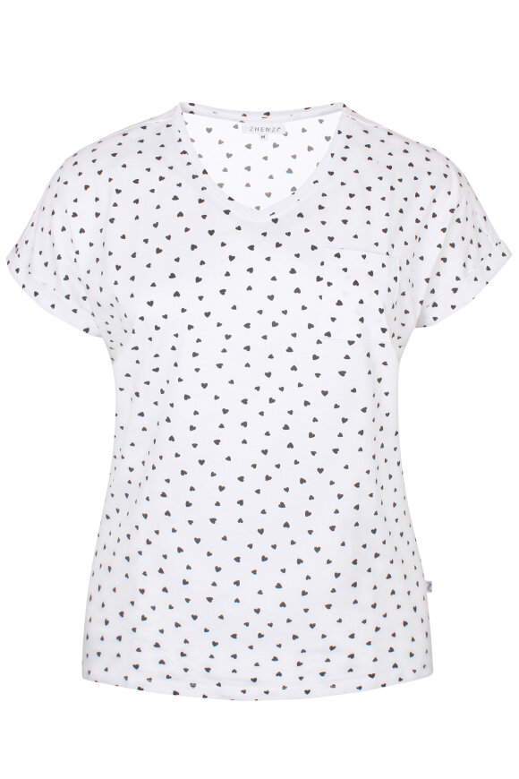 Zhenzi - Alberta T-shirt - Hjerter - Hvid