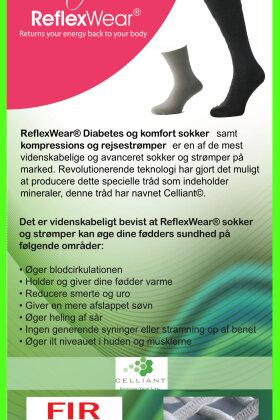 ReflexWear diabetes og komfort strømpe - sort - tynd model - Lohse