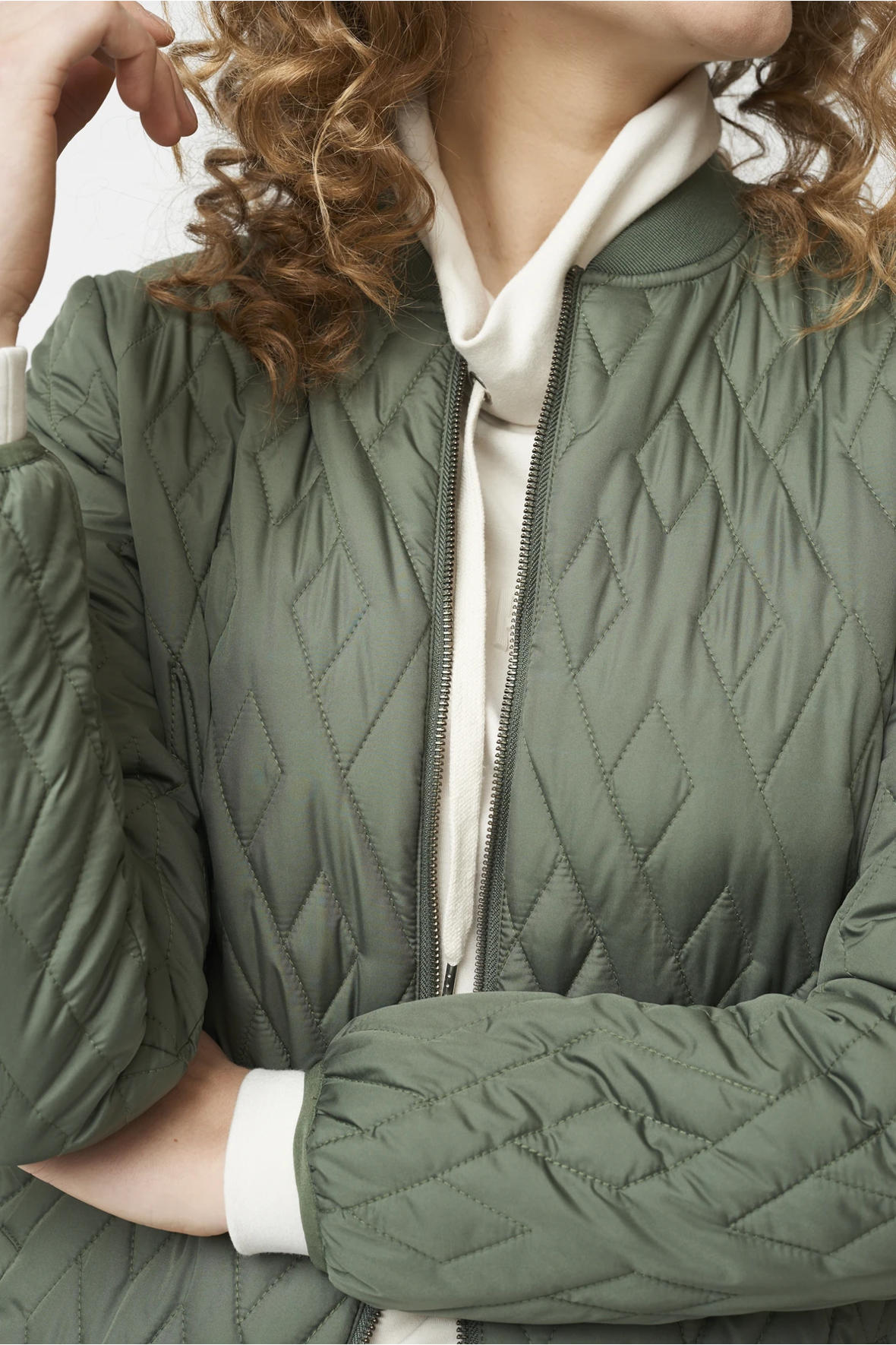 sc fenya army grøn quiltet jakke til - damer Hos Lohse
