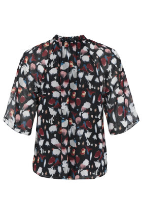 MOLLY-JO - Chiffon Bluse - Multiprint Sort MOLLY-JO - Chiffon Bluse - Multiprint Sort