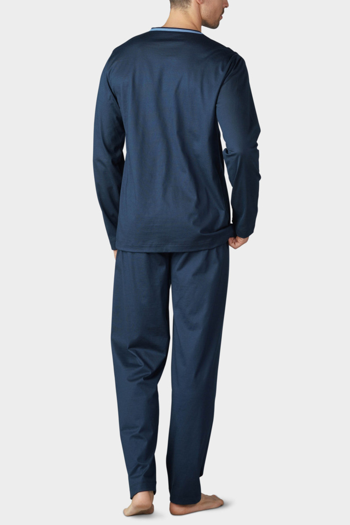 Mey Uni Basic - HERRE pyjamas mørkeblå med lyseblå Lohse