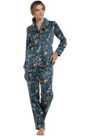 Pastunette - Orientalsk Satin Pyjamas - Marine