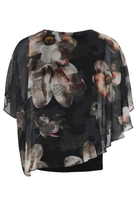 MOLLY-JO - Blomstret Chiffon Bluse - Sort MOLLY-JO - Blomstret Chiffon Bluse - Sort