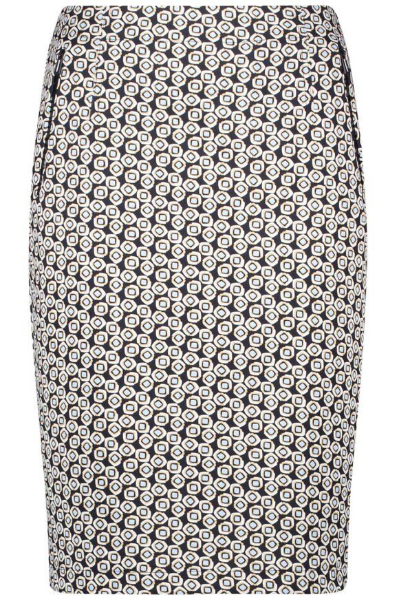 bedstemor moden Blive kold Gerry Weber nederdel med grafisk print - mørkeblå - dame - Hos Lohse