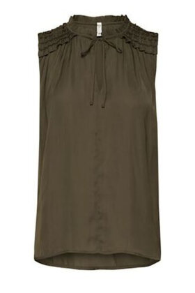 PULZ - Pz Martine Top - Ærmeløs Bluse - Mørkegrøn PULZ - Pz Martine Top - Ærmeløs Bluse - Mørkegrøn