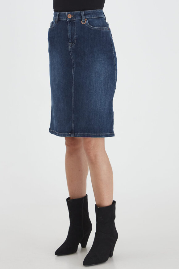 Pulz - Pz Danni Skirt - Nederdel - Mørk Denim