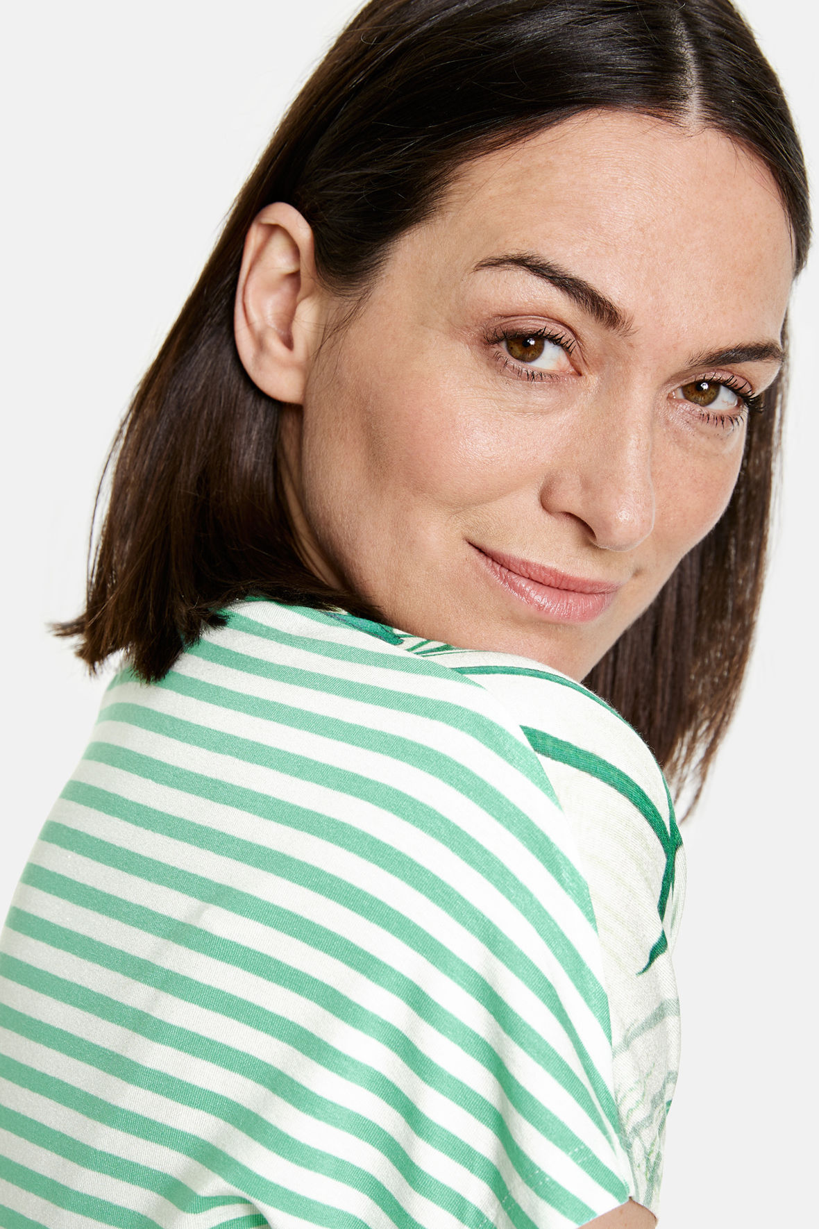 Gerry Weber T-Shirt Donna Con Maniche 3/4: Taglio Attillato, In Poliestere Riciclato E Viscosa (65% Riciclato, 35% Viscosa)