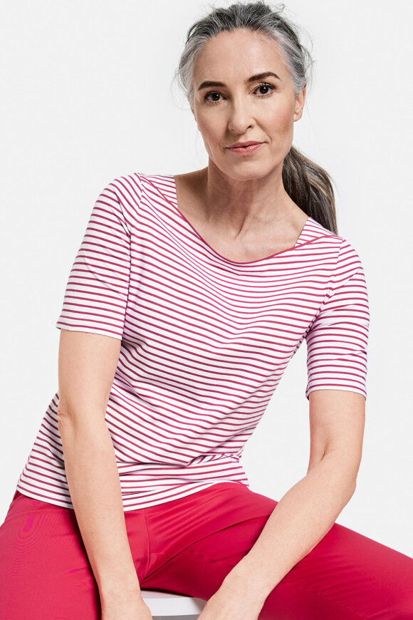 Gerry Weber - Stribet T-shirt - Pink