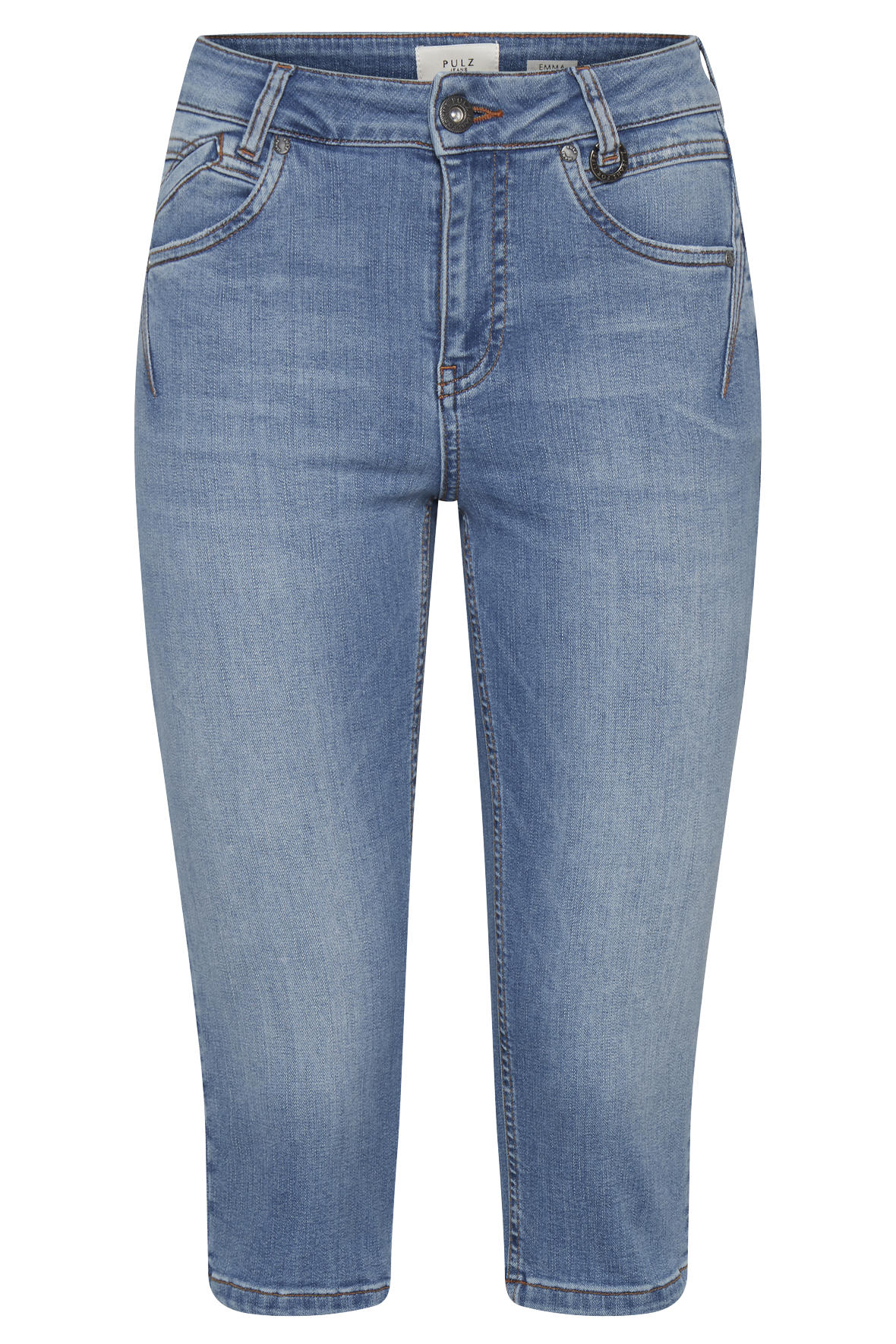 Pulz pz Emma capri jeans - high waist - denim - kvinde - Hos Lohse