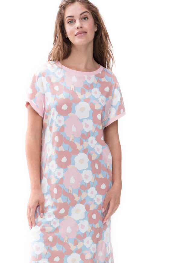 Mey - Emilie Natkjole Flora - Dropdown Skulder - Rosa