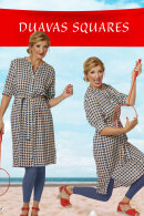 Du Milde - Duava Squares - Kjole Grafisk - Blå