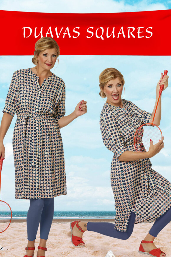 Du Milde - Duava Squares - Kjole Grafisk - Blå