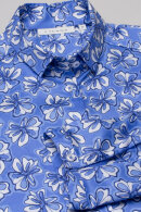 Eterna - Blå Skjorte - Hvid Blomstret 