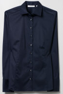 Eterna - Satin Stretch Shirt - Regular Fit - Modern Classic - Mørkeblå