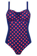 Amoena - Alabama Half Bodice - Polka Prikket - Badedragt - Mørkeblå