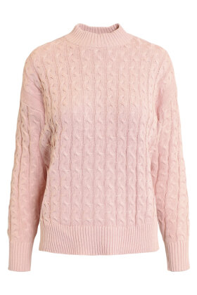 B. COASTLINE - Kabel Strikbluse - Klassisk - Rosa B. COASTLINE - Kabel Strikbluse - Klassisk - Rosa