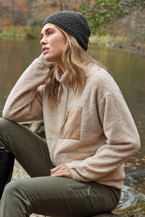 B. Coastline - Lynlås Cardigan - Teddybear - Sand