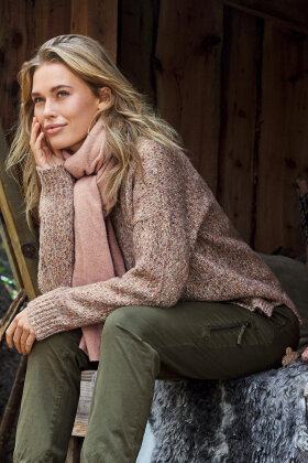 B. COASTLINE - Strikbluse - V-hals - Melange Rosa B. COASTLINE - Strikbluse - V-hals - Melange Rosa