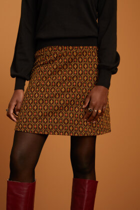 KING LOUIE - Border Skirt Honeycomb - Nederdel - Guldglimmer - Sort KING LOUIE - Border Skirt Honeycomb - Nederdel - Guldglimmer - Sort