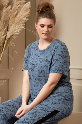 ZHENZI - Aini 448 - Viskose Pyjamas Top - Blå ZHENZI - Aini 448 - Viskose Pyjamas Top - Blå