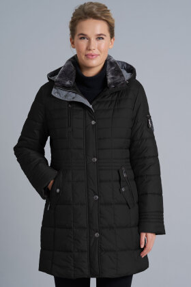JUNGE - Estella Dunlook Jakke - Quiltet Middel Lang - Sort JUNGE - Estella Dunlook Jakke - Quiltet Middel Lang - Sort