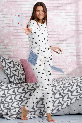 REBELLE - Hjerte Pyjamas - Off White REBELLE - Hjerte Pyjamas - Off White