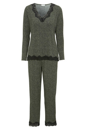 DAMELLA - Pyjamas - Dyreprint Blonde - Oliven grøn DAMELLA - Pyjamas - Dyreprint Blonde - Oliven grøn