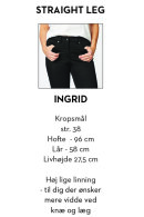 Brandtex - Ingrid Denim Jeans - High Waist - Wide Leg - Sort