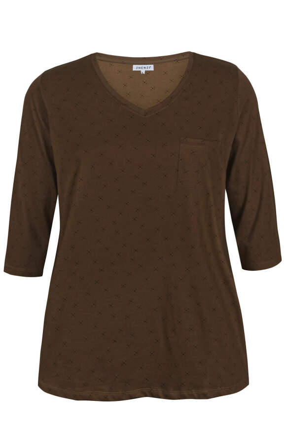 Zhenzi - Alberta 426 T-shirt - Stjerne Print - Brun