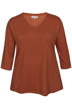 ZHENZI - Alberta 426 T-shirt - Stjerne Print - Orange