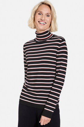 Gerry Weber - Stribet Rullekrave Jumper - Sort