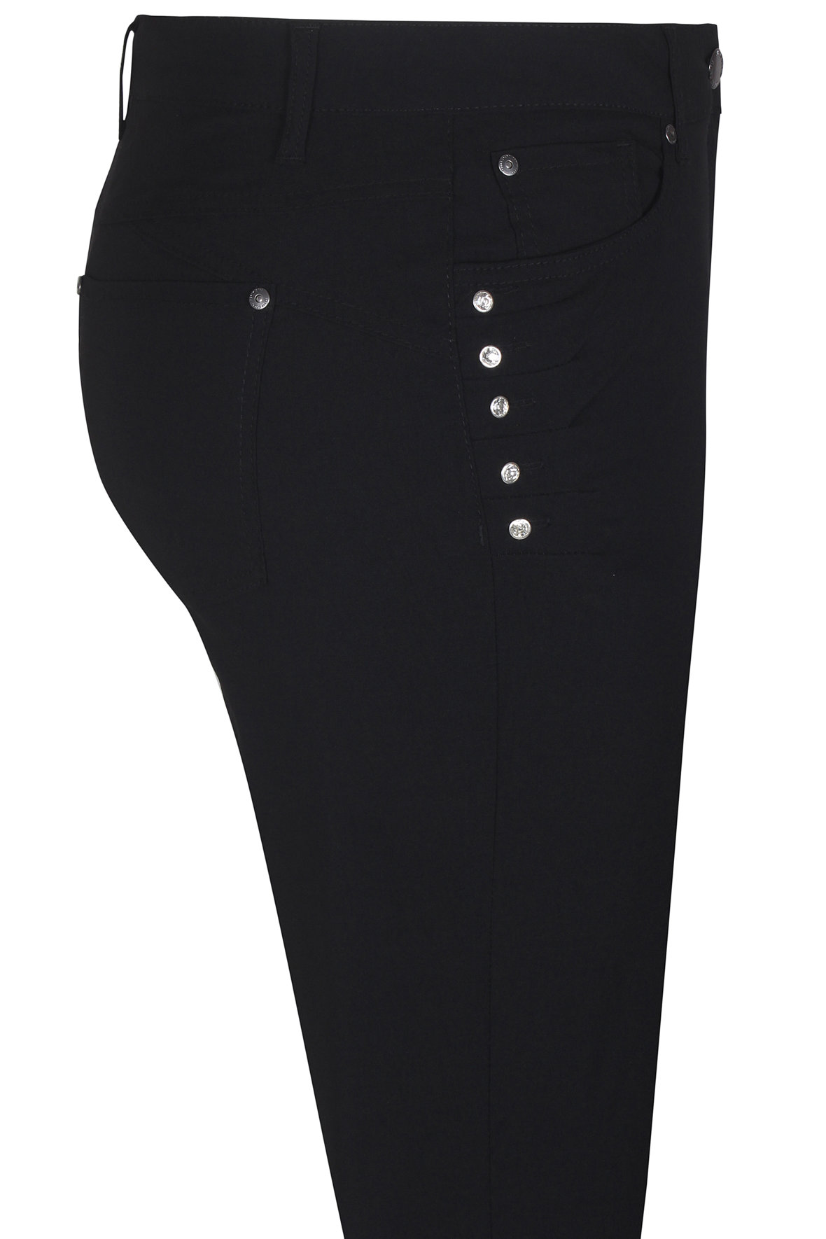 Zhenzi Salsa 130 sorte stræk bukser jeans snit til PLUS PIGER Hos Lohse