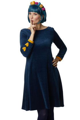 DU MILDE - DuCarolines Soft Winter - Velour Kjole - Mørkeblå DU MILDE - DuCarolines Soft Winter - Velour Kjole - Mørkeblå