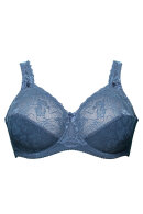 Plaisir - Beate Bra Plain - 3 Parts - Full Cup - Bøjle Bh - Petrol