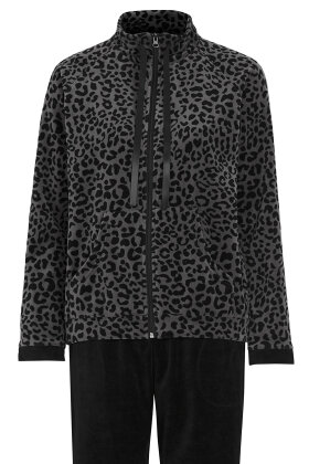 DAMELLA - Casualwear Leopard Hjemmesæt - Mørkegrå