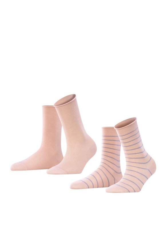 Falke - Happy Stripe - Ankelstrømper 2 pak - Rosa