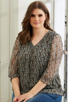 Zhenzi - Kisha Print Bluse - Lysegrøn