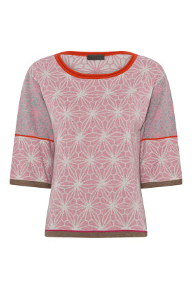 Lundgaard - Strikbluse - Friskfarvet Mønster - Rosa