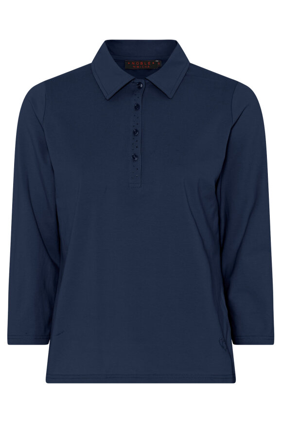 Micha - Louise Noble Basis T-shirt - Mørkeblå