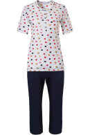 Pastunette - Polka Prikket Capri Pyjamas - Hvid